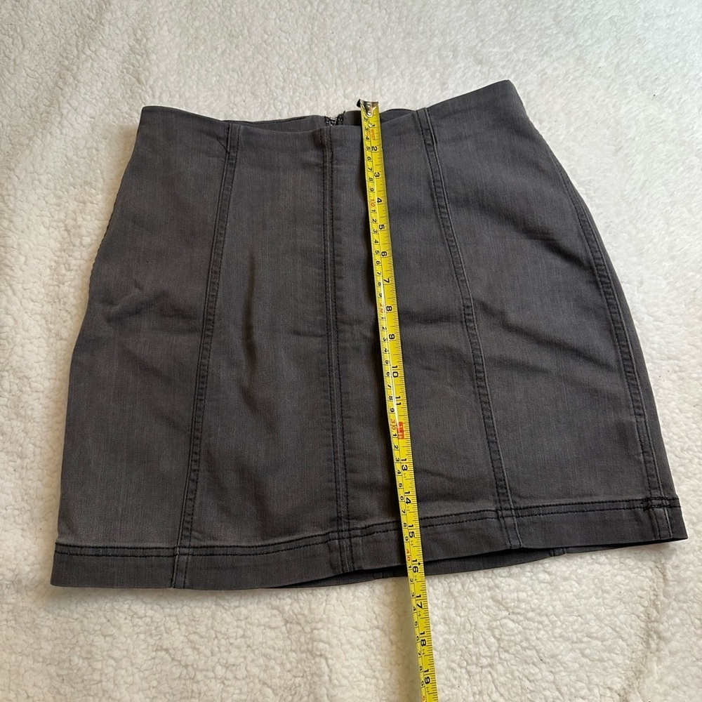 Free People Modern Femme Washed Gray Denim Mini Skirt Womens 8 - Picture 6 of 10